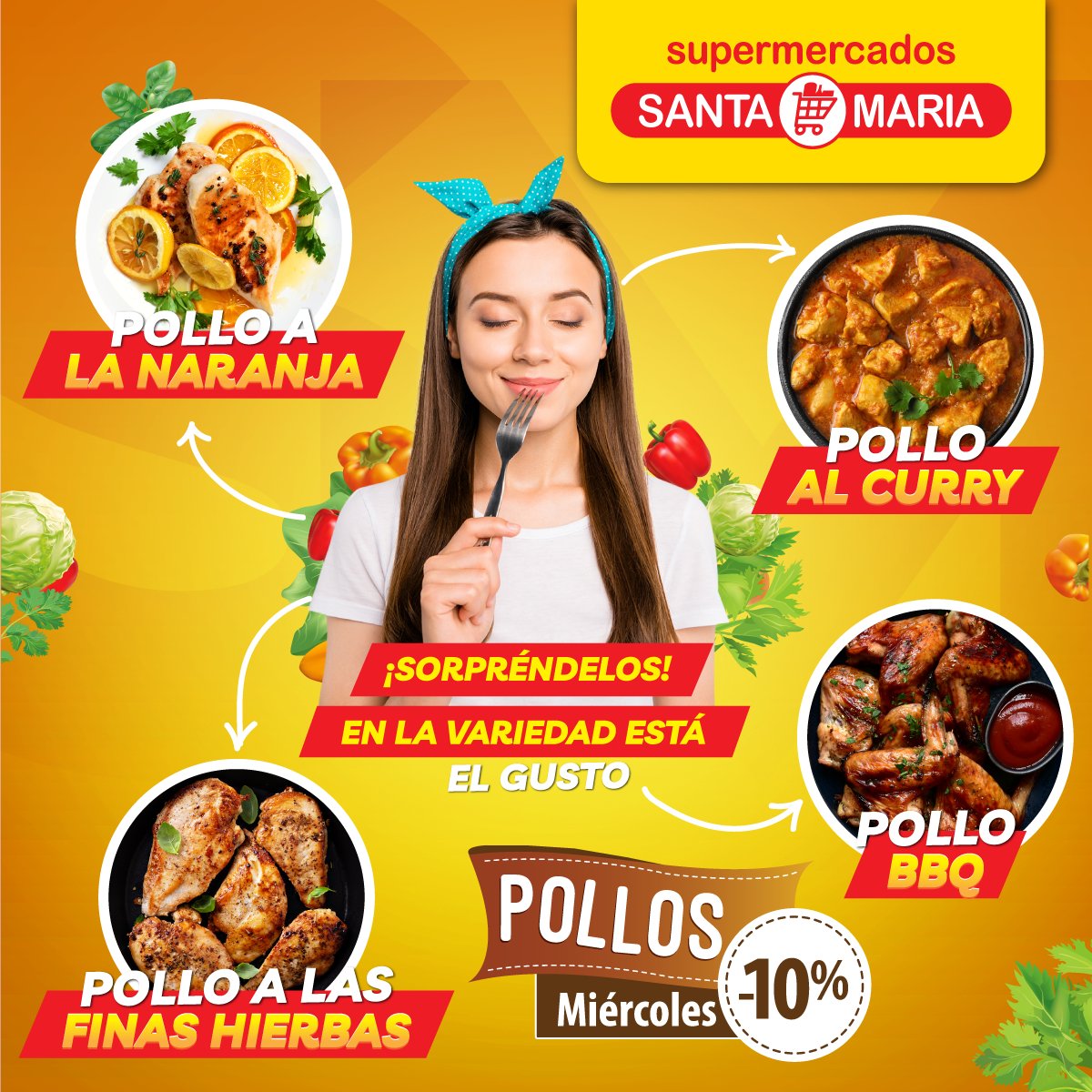 MegaSantaMaria's tweet image. 🤩 ¡En la presentación que sea! 🍗 El pollo es una proteína realmente deliciosa y nutritiva. 🥘😋¡Prepara las recetas favoritas de tu familia sin gastar mucho y con los productos más frescos! 

#SíQueRinde #SupermercadosSantaMaría #AhorraSiempre #Promociones #MiércolesDePollos