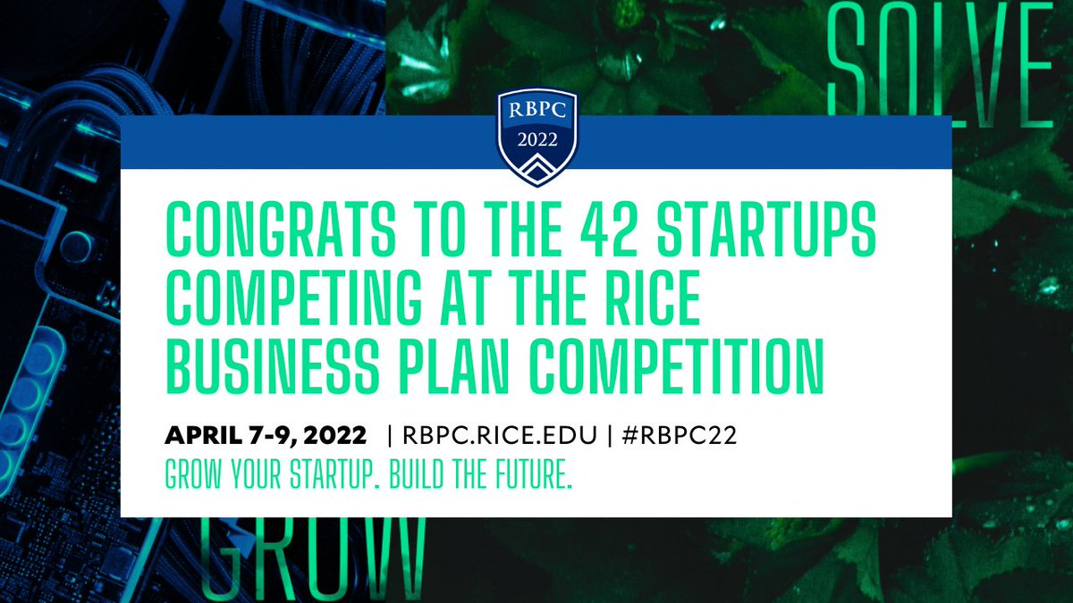 klepperson's tweet photo. Looking forward to judging the Rice Business Plan Competition again in 2022. Exciting startups selected for participation this year! #startup #entrepreneur #innovation #technology #venturecapital #angelinvestor  

https://t.co/rrhicBGNLZ https://t.co/kPIIXniJLy