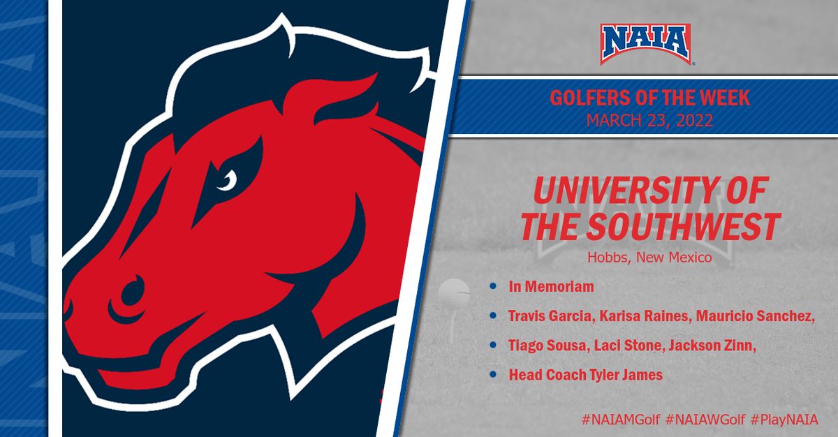 M⛳️

In Memory of the <a href="/USWAthletics/">USW Athletics</a> student-athletes who perished, the Mustangs are the Golfers of the Week.

Read More --> bit.ly/3wv4ntI

#PlayNAIA #NAIAMGolf #collegegolf