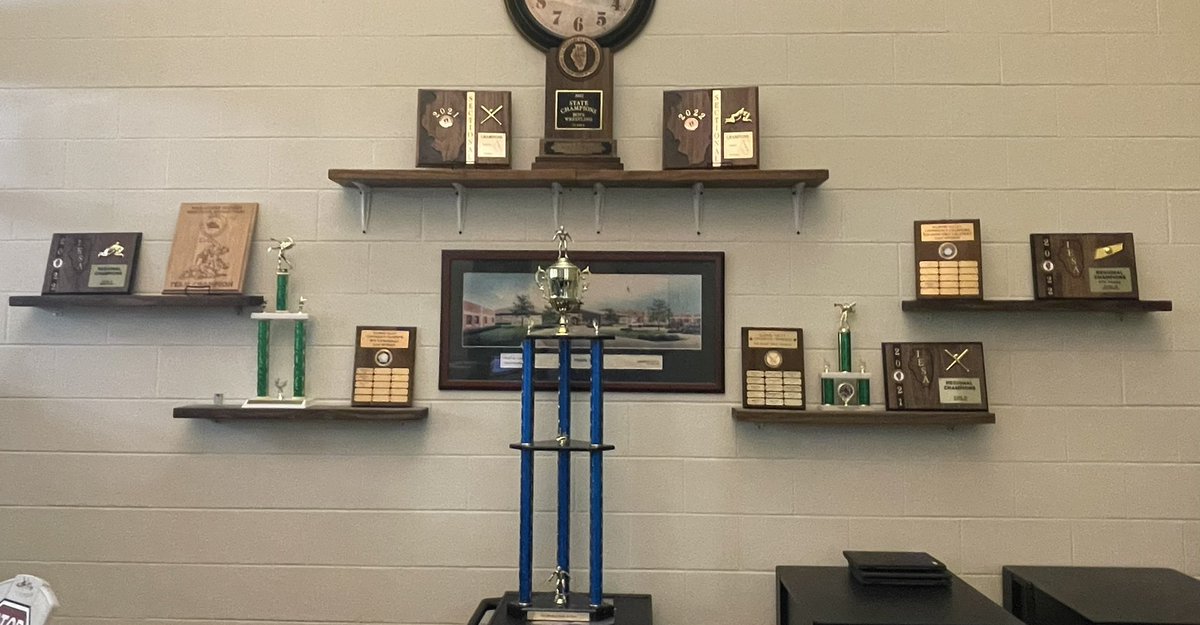 The state championship trophy is looking good in the office…
