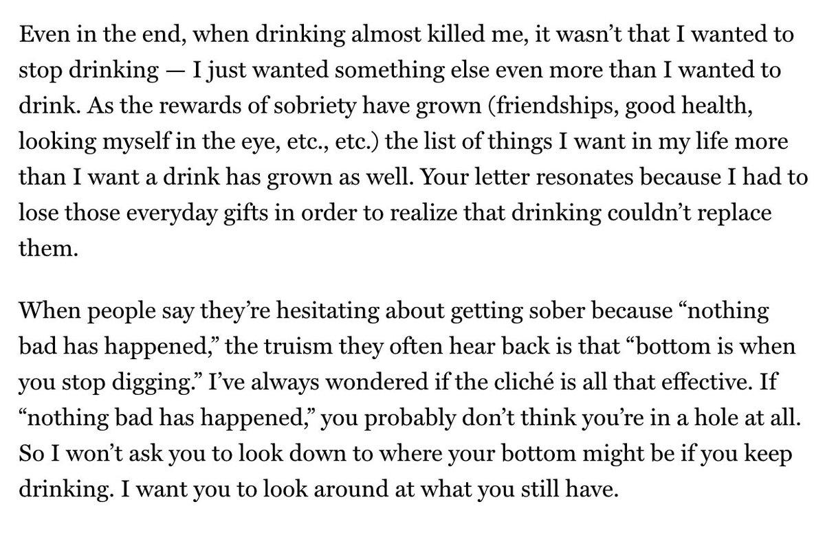 anamariecox's tweet photo. The latest #soberquestioning — out on my sobriety date! — might be my favorite one yet. The question really got into my head; I hope my thoughts are useful to someone. https://t.co/JS4YDLgS9R https://t.co/BtgJ0huSMO