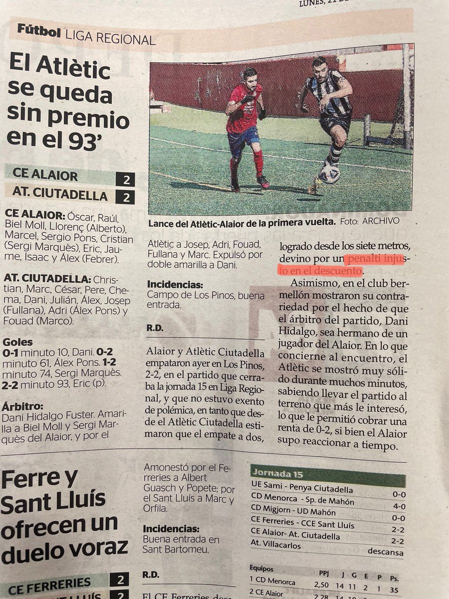 <a href="/esdiarimenorca/">menorca.info</a> aqui es dona per fet que el penal a favor del <a href="/cealaior/">CE Alaior</a> es injust.. aqui abaix deix la proba de que anau equivocats 😉