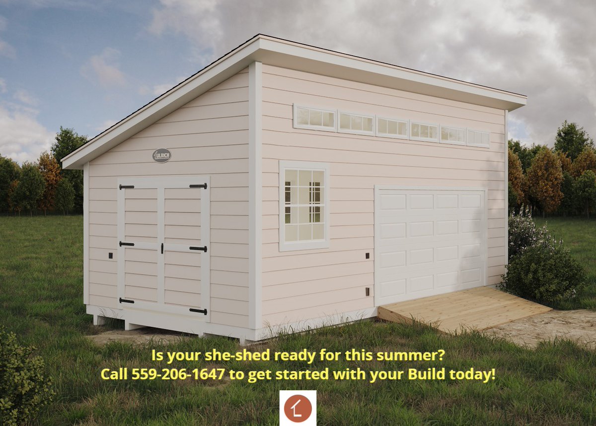 Ulrich_Visalia's tweet photo. If its a #she-shed #man-cave or a #backyardoffice we are ready to help you design the structure for your needs! With many designs and a limited time #sale on all our pre-built buildings, we'll help you find something that makes your #dreams come true! #ulrichlifestyle #optoutside https://t.co/NrDlK6fBCI