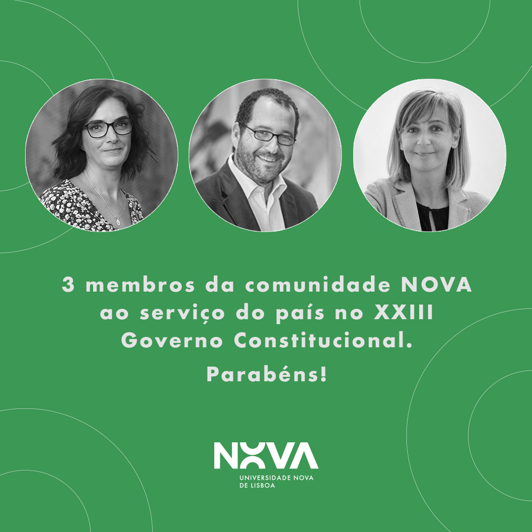 NOVAunl's tweet photo. A Universidade NOVA de Lisboa felicita Elvira Fortunato, até à data Vice-Reitora da NOVA, pela nomeação para o cargo de Ministra da Ciência, Tecnologia e Ensino Superior, bem como João Costa pela nomeação para Ministro da Educação e Marta Temido pela recondução na pasta da Saúde. https://t.co/XGqumu1R31
