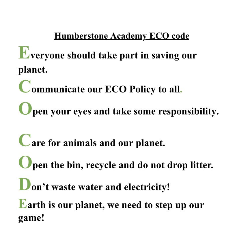 I am so proud of our ECO Warriors! In assembly today they shared their hard work &amp; vision’s of making our school more environmentally friendly! ♻️🌎 

They have created a fantastic ECO Code which they have spoken about to the whole school! 👏🏻 <a href="/EcoSchoolsLCC/">Sustainable Schools Leicester</a>