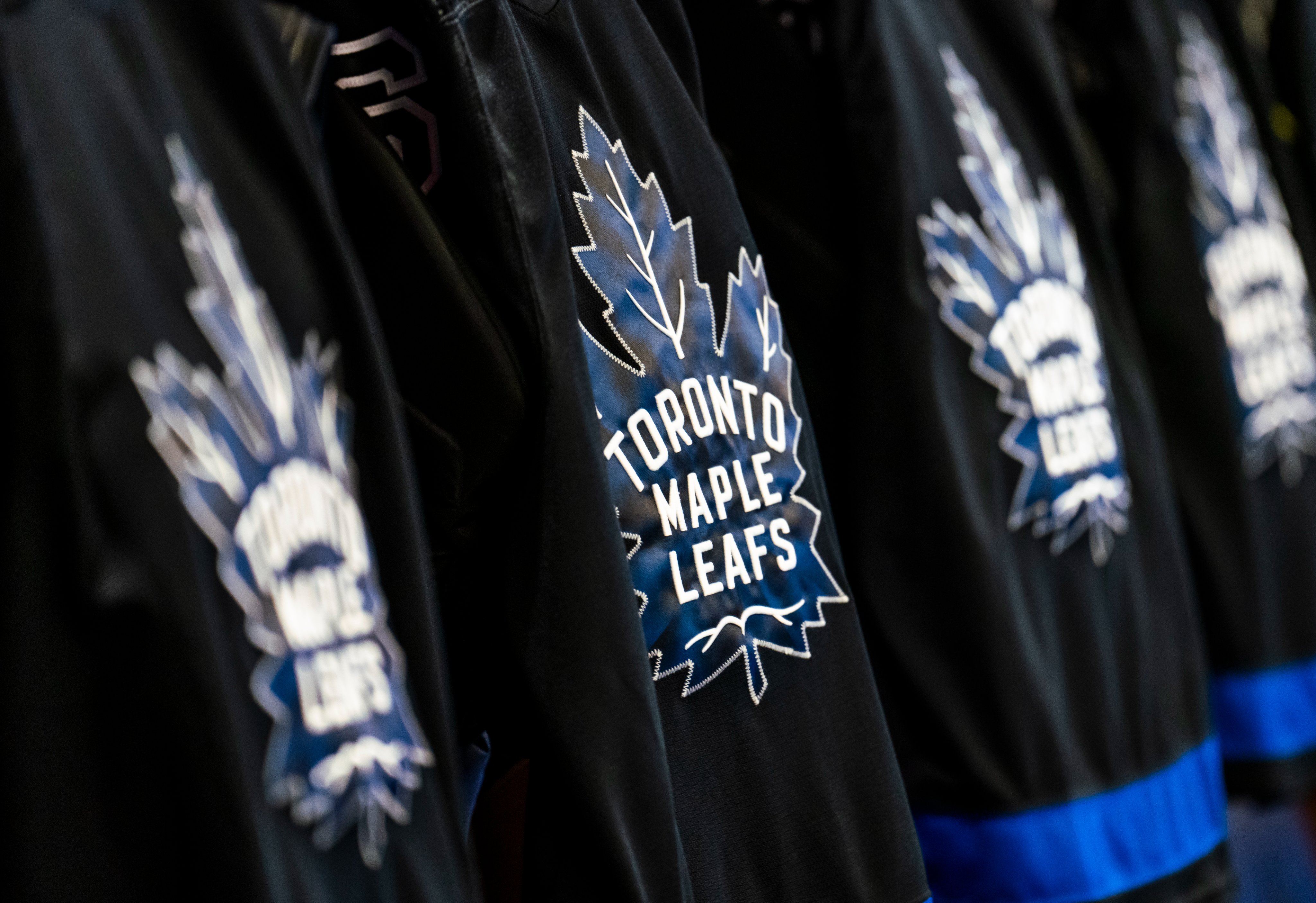 TORONTO, ON - MARCH 23 - Toronto Maple Leafs jerseys