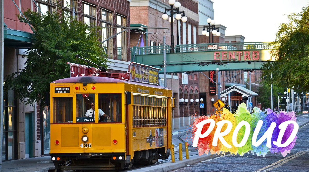 TampaStreetcar's tweet photo. Tampa has PRIDE. Take the FREE #TECOLineStreetcar to celebrate LOVE 🏳🌈 and diversity tomorrow at @TampaPride! #TampaPride #GaYBOR https://t.co/LWXq6hPZga