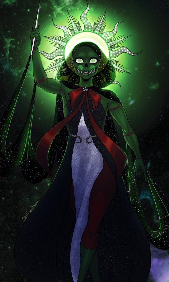 CatGoesBoom's tweet photo. OH BOY OH BOY! I can finally share the piece I did for @HSanthologies ! Calliope as The Magician card!

I just really love doing shiny stuff and re-imagening outfits, so I fell in love while working on this piece

#Homestuck #Tarot #Calliope #hs #hsanthologies https://t.co/NCyvmKtxj6