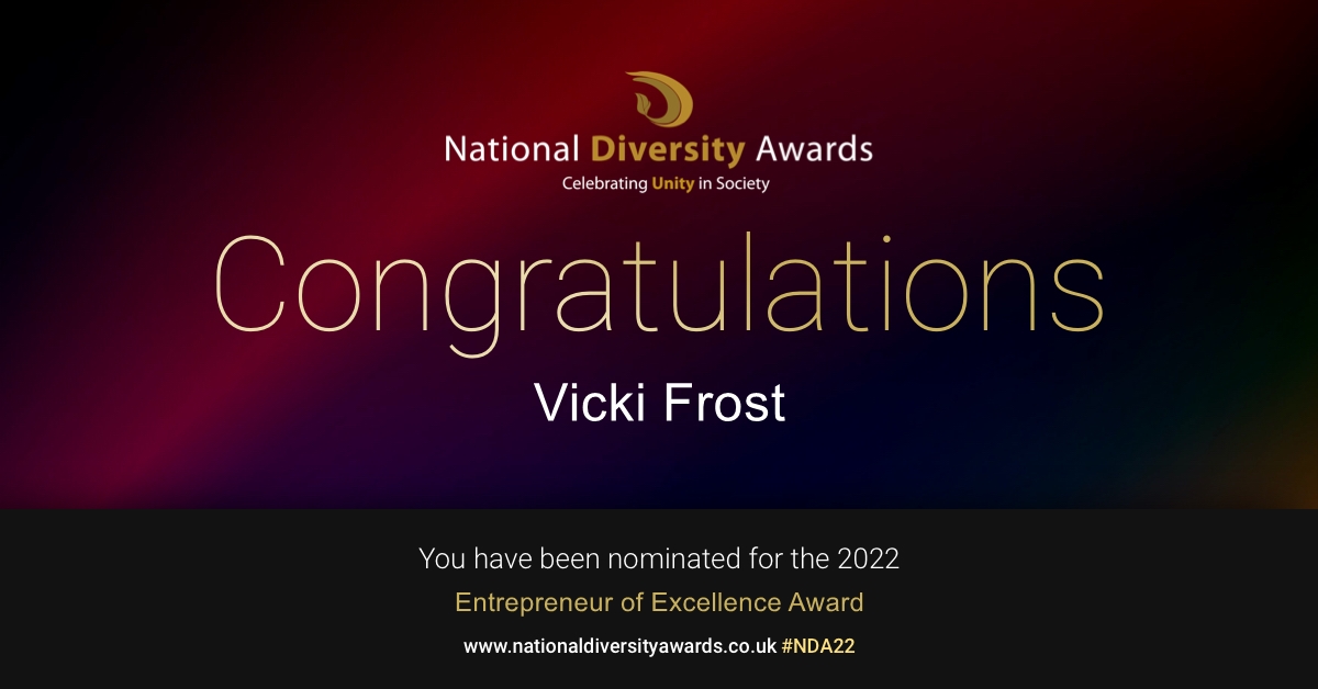 Congratulations to Vicki Frost <a href="/ConnectukSign/">SignConnectuk</a> who has been nominated for the Entrepreneur of Excellence Award at The National Diversity Awards 2022 in association with <a href="/itvnews/">ITV News</a>. To vote please visit nationaldiversityawards.co.uk/awards-2022/no… #NDA22 #Nominate #VotingNowOpen