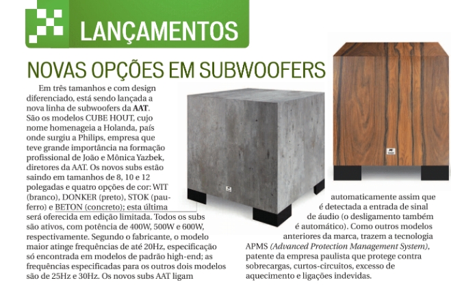 aat_audio's tweet photo. Já conhece a linha de subwoofers CUBE HOUT, da AAT? Os novos  modelos, que apostam em um visual moderno, de acordo com as tendências internacionais de design, foram destaque na edição de março da revista @hometheaterbr 

https://t.co/QBGsCRwNhH https://t.co/dqZPuhi08N