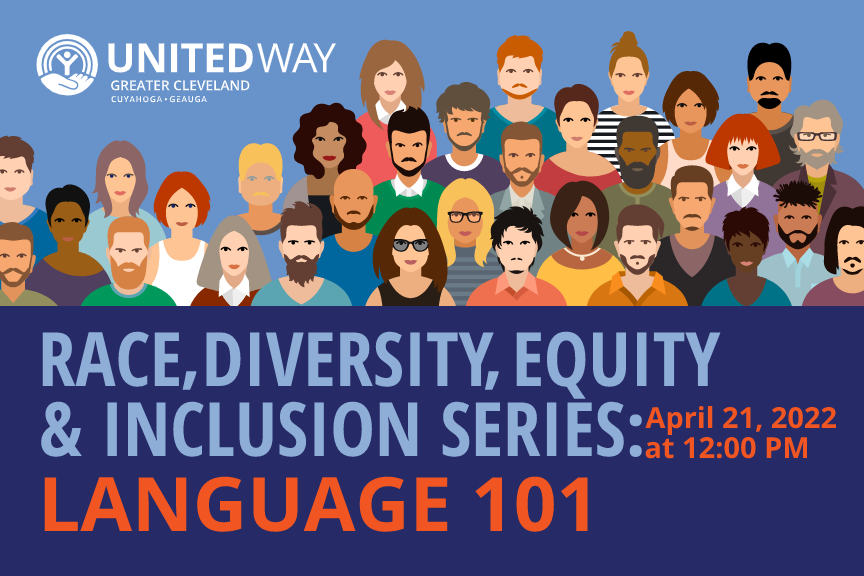 UnitedWayCLE's tweet photo. Join us on Thursday, April 21 at noon for a free, virtual discussion on the impact of language related to RDEI. Register here: https://t.co/mhRTr7f4KK

This event is for anyone that seeks clarity on the ever-evolving language of social change. 1st in a series of 3 workshops. https://t.co/Q4PAM4KmWI