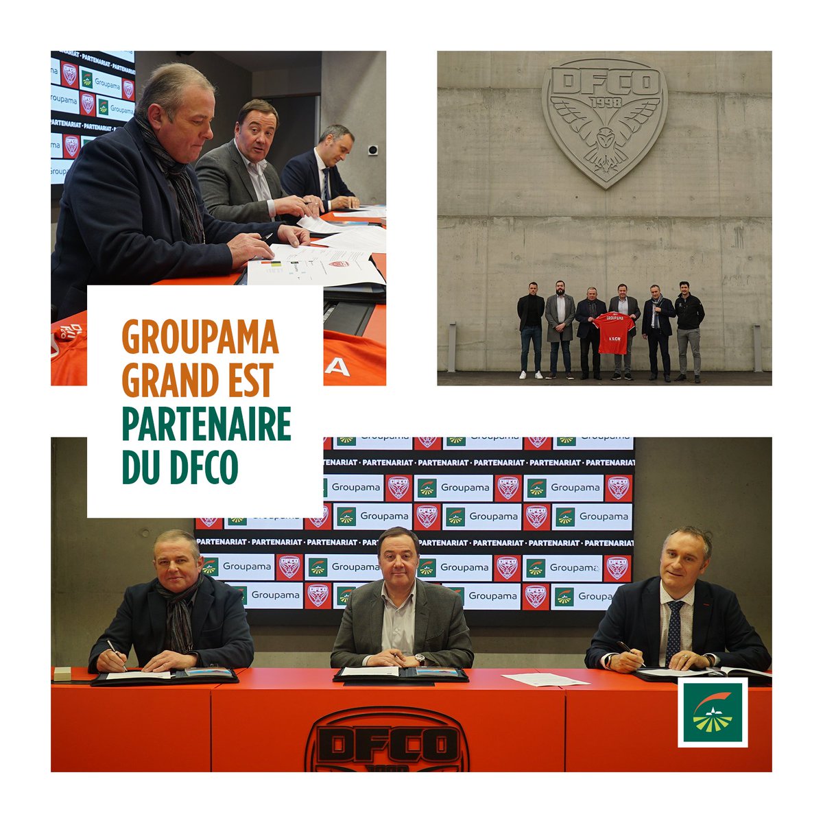 GroupamaGE's tweet photo. Signature officielle du partenariat @GroupamaGE x @DFCO_Officiel ❤️🖤
pour les 3 prochaines saisons 2021-2024 !

Merci au Président du Club Olivier Delcourt, ainsi qu'à nos collaborateurs Groupama Grand Est pour leur présence.

Un bel #engagement autour de #valeurs communes 🤝 https://t.co/dma1T1FvDN