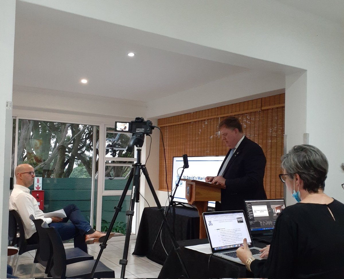 St David's Executive Head <a href="/mikethiel/">Mike Thiel</a> opening the <a href="/MaristOldBoys/">St David’s Marist Old Boys</a> 2022 AGM (in person and online) in the Maristonian Dining Hall