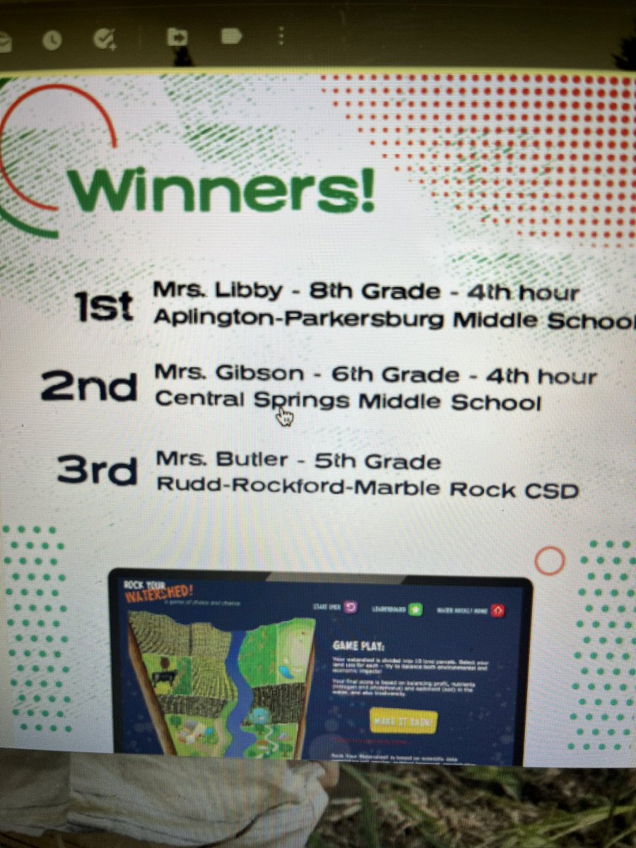 JLibbyScience's tweet photo. Thank you @WaterRocksISU for hosting the Rock Your Watershed Challenge. The 8th-graders had a blast trying to design the ideal watershed. https://t.co/7gxIHsHSHE