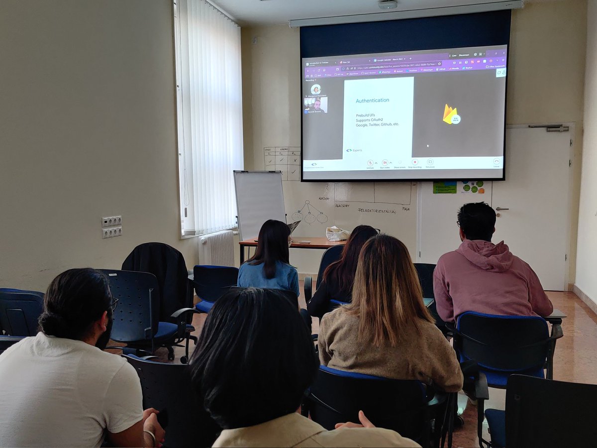 Introduction to Firebase with <a href="/GUGcz/">GUGcz</a> organizer and #Firebase #GDE Dominik Simonik at the Technical University of Budapest, Hungary.

You can still join us online at gdsc.community.dev/j/p9gjka4bu9m5…

@ryzizub <a href="/googledevs/">Google for Developers</a> #GDG #GDSC