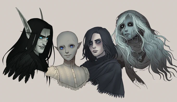 All of those headshots I took on earlier this month! I didn't take on 5 like I planned, I took on 14, because I have no self control and everyone has such cool characters. I hope to do this again next month! 