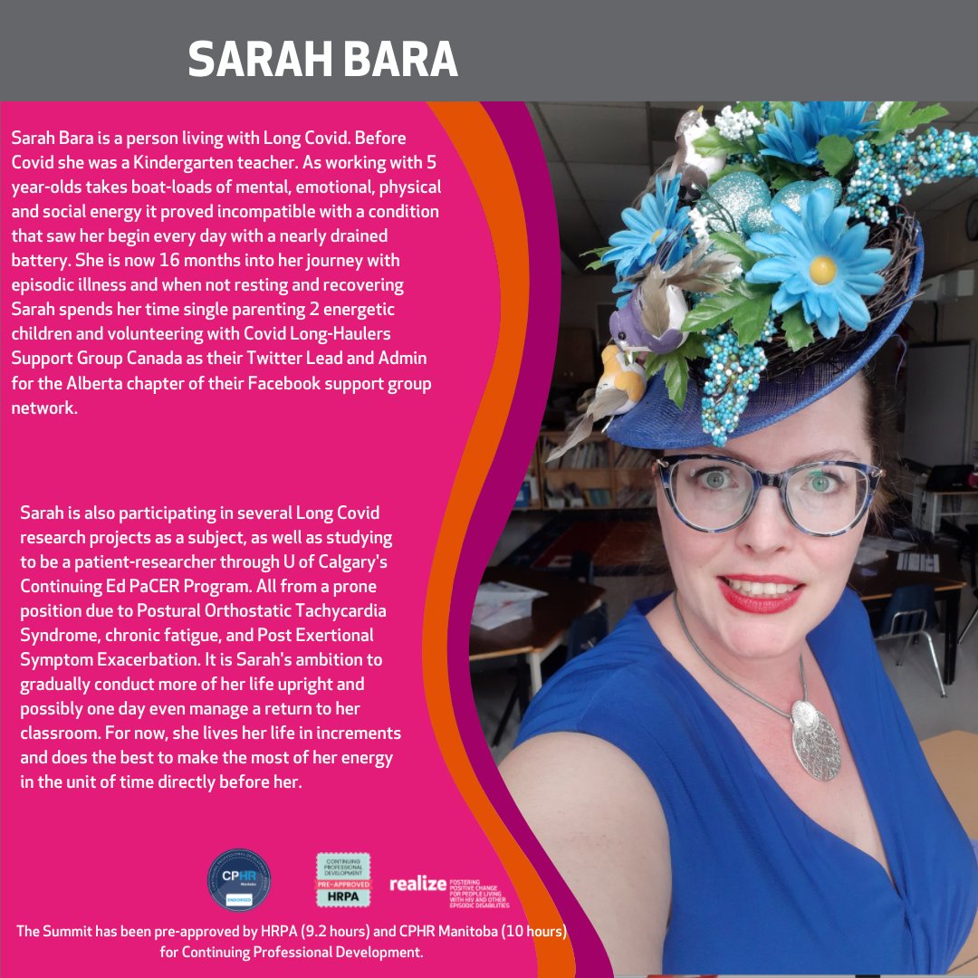 HIVandRehab's tweet photo. Introducing one of our Speakers for the 2022 Summit: SARAH BARA
You can register now via this link: here:https://t.co/knPKuC6J5D
#EpisodicDisability #MentalHealth #Depression #Anxiety #EndTheStigma #Stigma #WorkplaceWellness #MentalHealthAtWork #RealizeSummit2022 https://t.co/sKDChUX3v1
