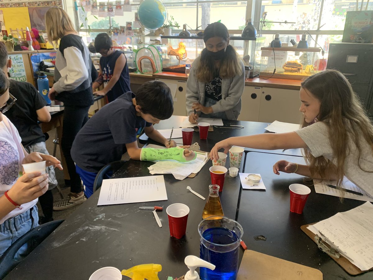MillersLab11's tweet photo. Chemistry test? Bah! Mystery GAME!!  Cheat sheets of course allowed (observations on data). @Fuerte_Falcons @CajonValleyUSD #bemorefuerte #5thgradescience #chemistry #5thgrade #excellentstudents https://t.co/f2T0ZOJEKU