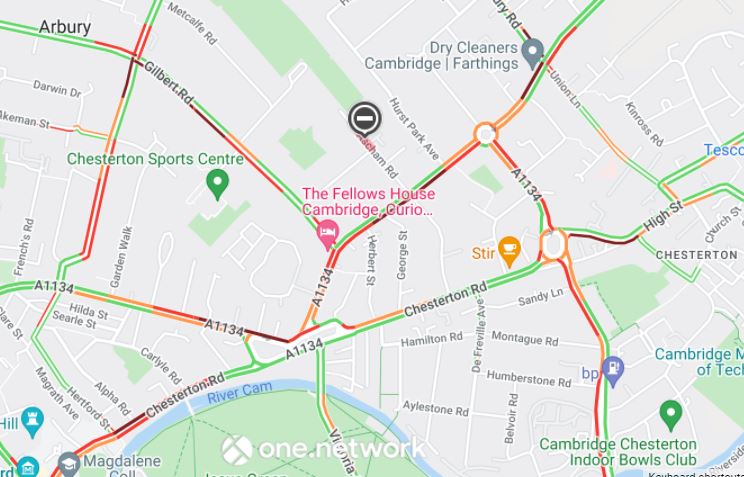 Cambs_Traffic's tweet photo. ⚠⛔️#Cambridge - ROAD CLOSURES around Chesterton Road(Mitchams Corner) for a Police Incident DELAYS are building on all surrounding routes. Expect delays and AVOID the area https://t.co/n4usqZBh7K