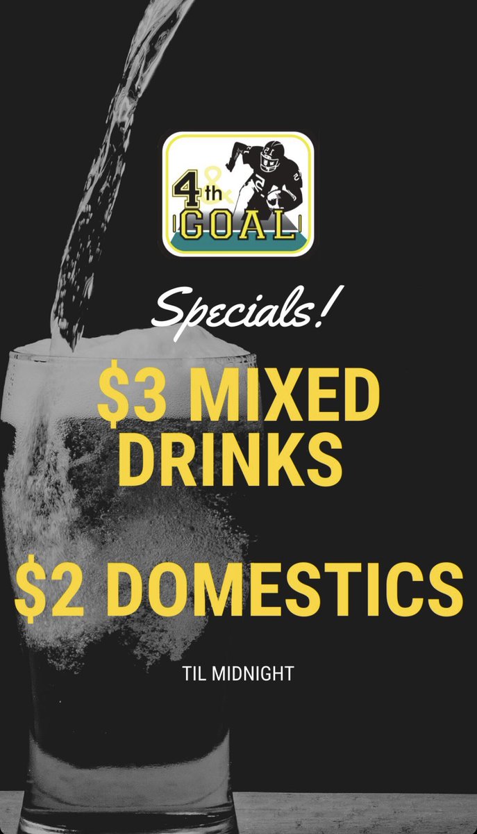 Rain got you down? We can brighten your day. Cheers to $3 mixed drinks and $2 domestics 🎉🎉