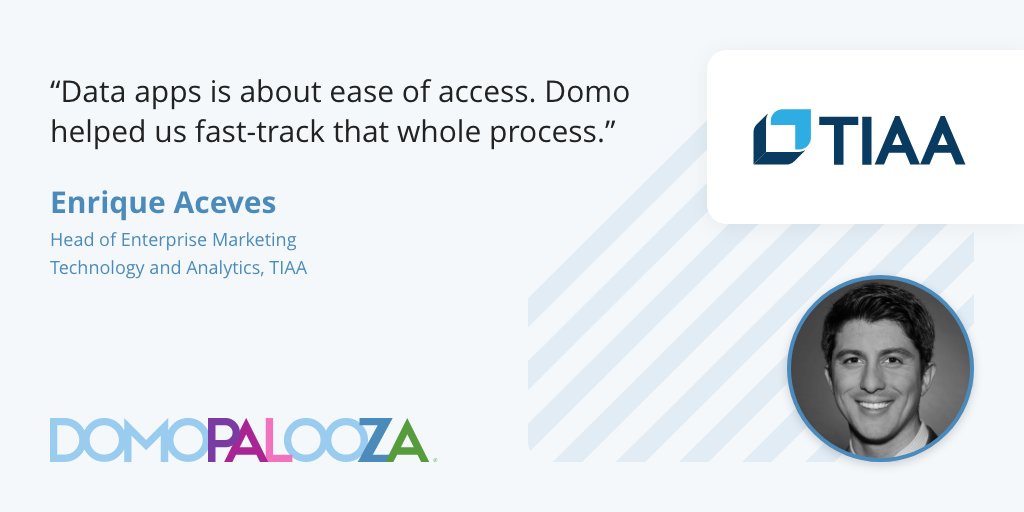 Through apps, Domo is helping <a href="/TIAA/">TIAA</a> pull data in a meaningful way, and we're also empowering them to visualize it in a very quick way. #DP22