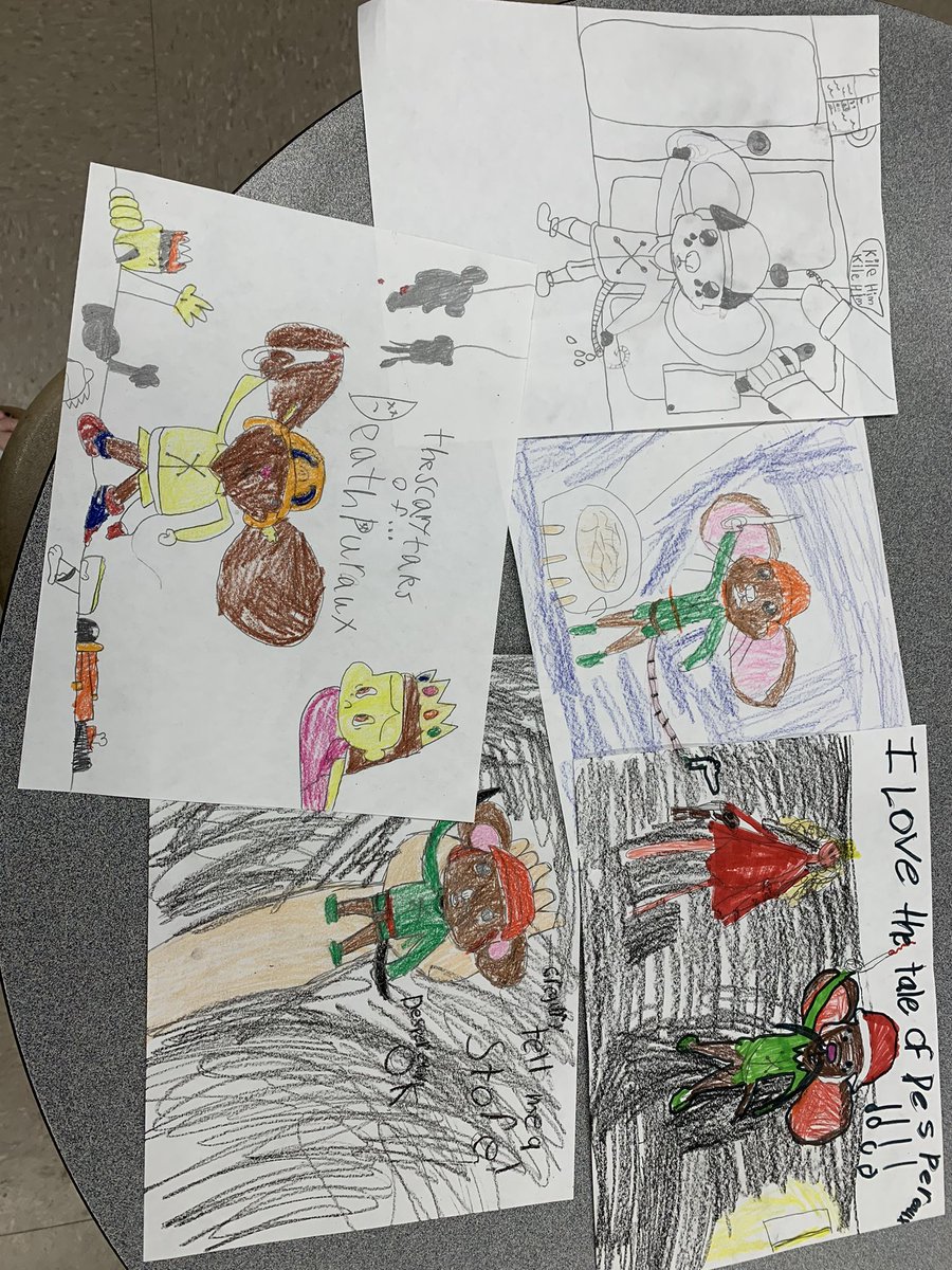 hertel_n's tweet photo. Ss were so excited to finish reading The Tale of Despereaux. They enjoyed snacks, a directed drawing, and can’t wait to watch the movie to compare it to the book. @WestCler #merwinmustangs #thirdgraderocks https://t.co/z9ZdWHn8QD
