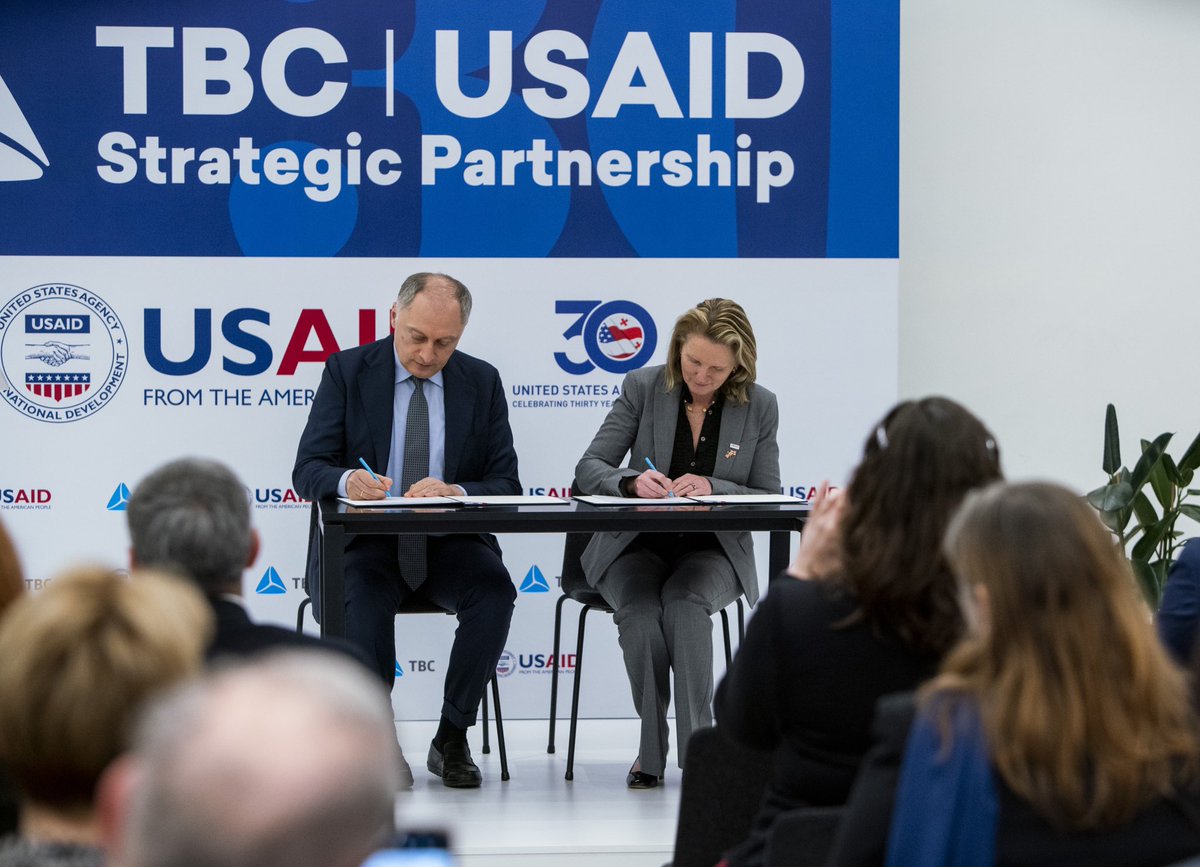JSCTBC's tweet image. USAID and TBC Bank Partner to Strengthen Economic Resilience. 
Under the MOU, USAID will partner with TBC to expand access to finance and business support services for inclusive economic growth, promote women’s economic empowerment, and develop the skills businesses need to grow.