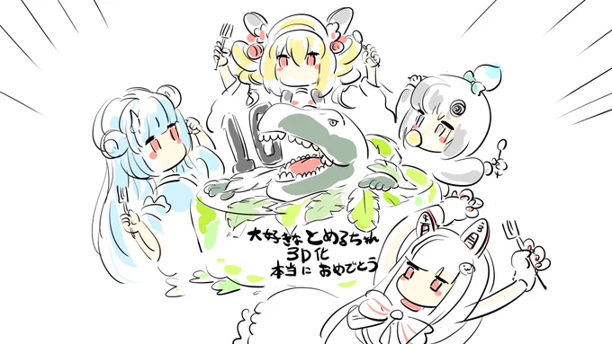 #寧々丸絵巻 #とめアート #おぎゃーと #おなま絵 寧々丸さんのケーキとメッセージよかった… 