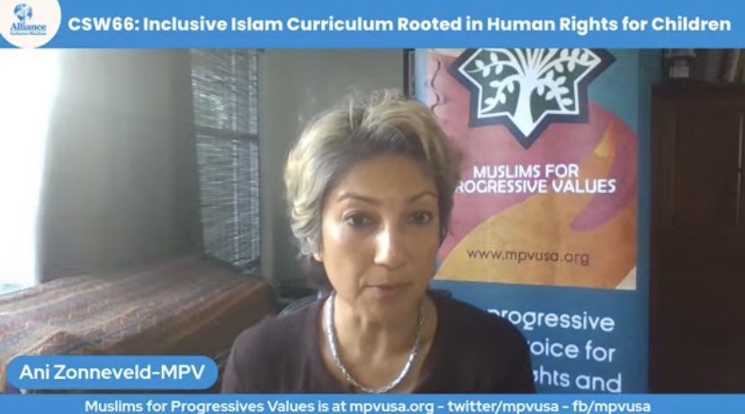 AIMGlobalNGO's tweet photo. Our founder, Ani Zonneveld is live taking about Inclusive Islam Curriculums during our #CSW66 event. Join us here: https://t.co/S85CoyvyR7 https://t.co/ap9y9VxYGg