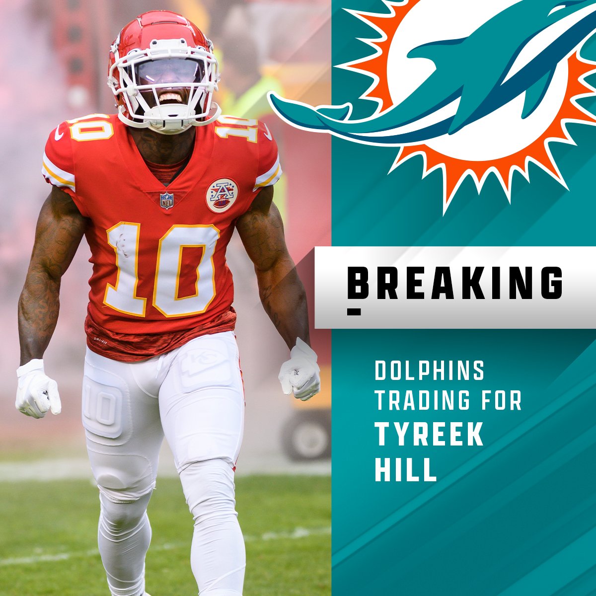 NFL on X: 'Chiefs trading Tyreek Hill to Dolphins for five draft