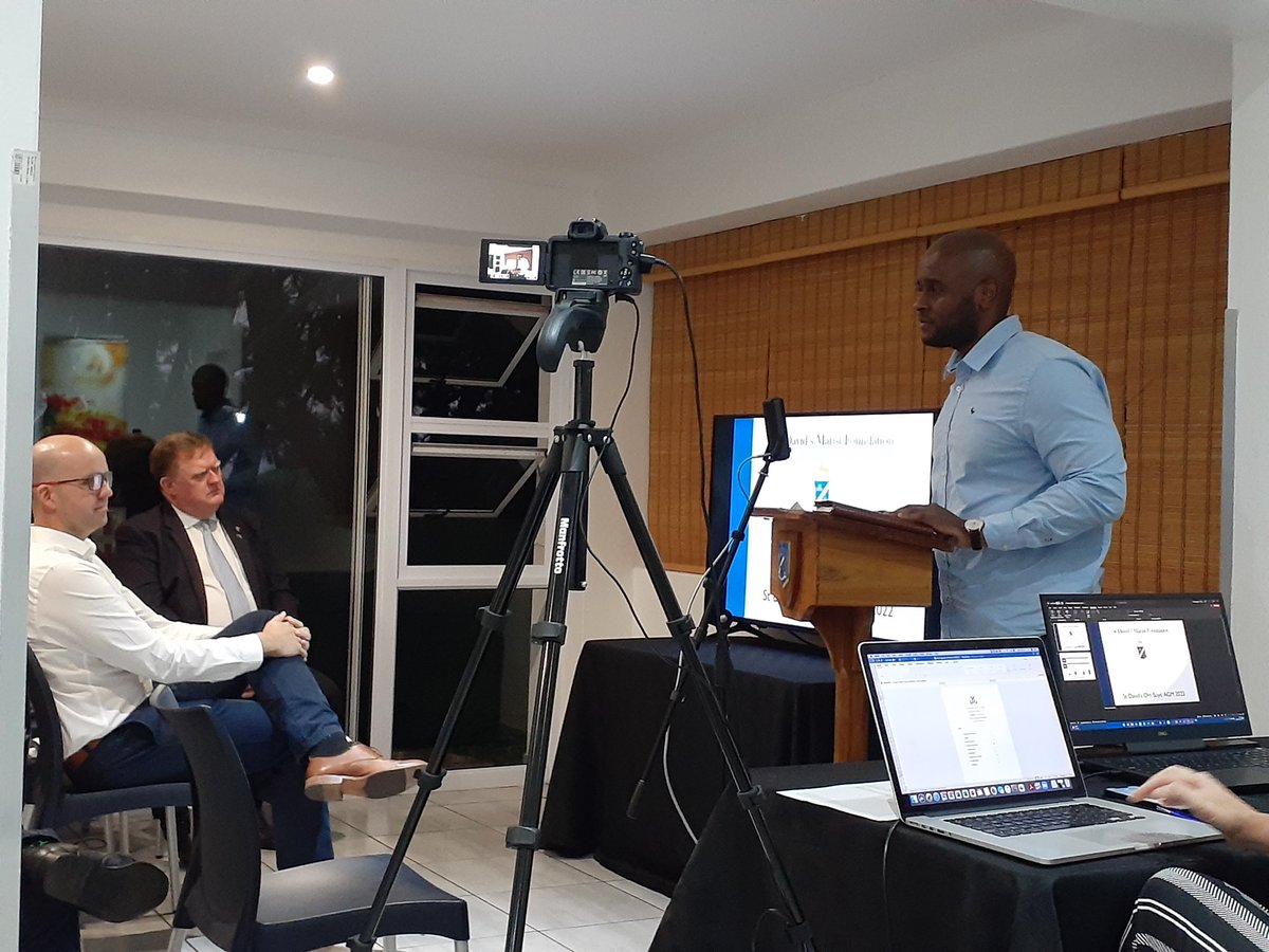 Tyson Sithole <a href="/Marist_FdnStDav/">StDavid'sFoundation</a> Trustee and St David's Old Boy 2007 giving the St David's Marist Foundation Report at the <a href="/MaristOldBoys/">St David’s Marist Old Boys</a> 2022 AGM @StDavids_Marist