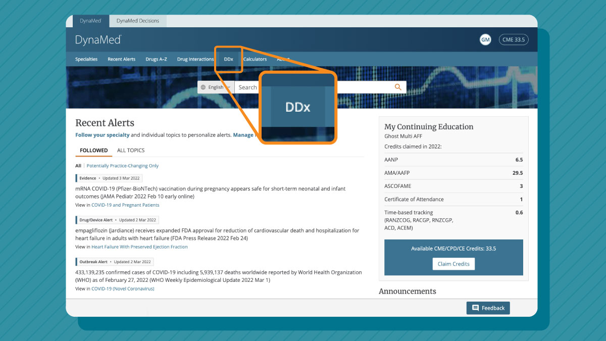 DynaMedex's tweet image. We’ve listened to your feedback and improved our #UX on the DynaMed homepage. Log in to view recent enhancements, including #CE credits front and center and an evolved search experience. ebsco.is/367YqrM