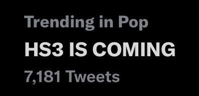 HLDPromo's tweet image. 📈| ‘HS3 IS COMING’ is currently trending in the Pop category!