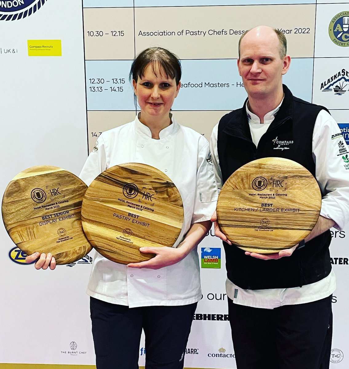 We were Overall Best in Class in three categories presented at the end of <a href="/SalonCulinaire/">Salon Culinaire</a> #HRC22 
Big congratulations to #ESS Shona Sutherland for Best Pastry Exhibit and Best Senior Exhibit, and Chris Macleod for Best Kitchen/Larder Exhibit. 
#teamCompass #HRC22