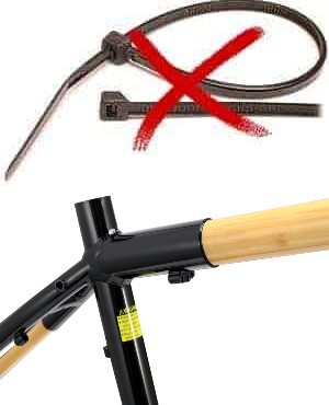 GreenstarBikes's tweet image. Integrated cable guides means bye bye zip ties. 

#EasyAndFun #bamboobikes #frames