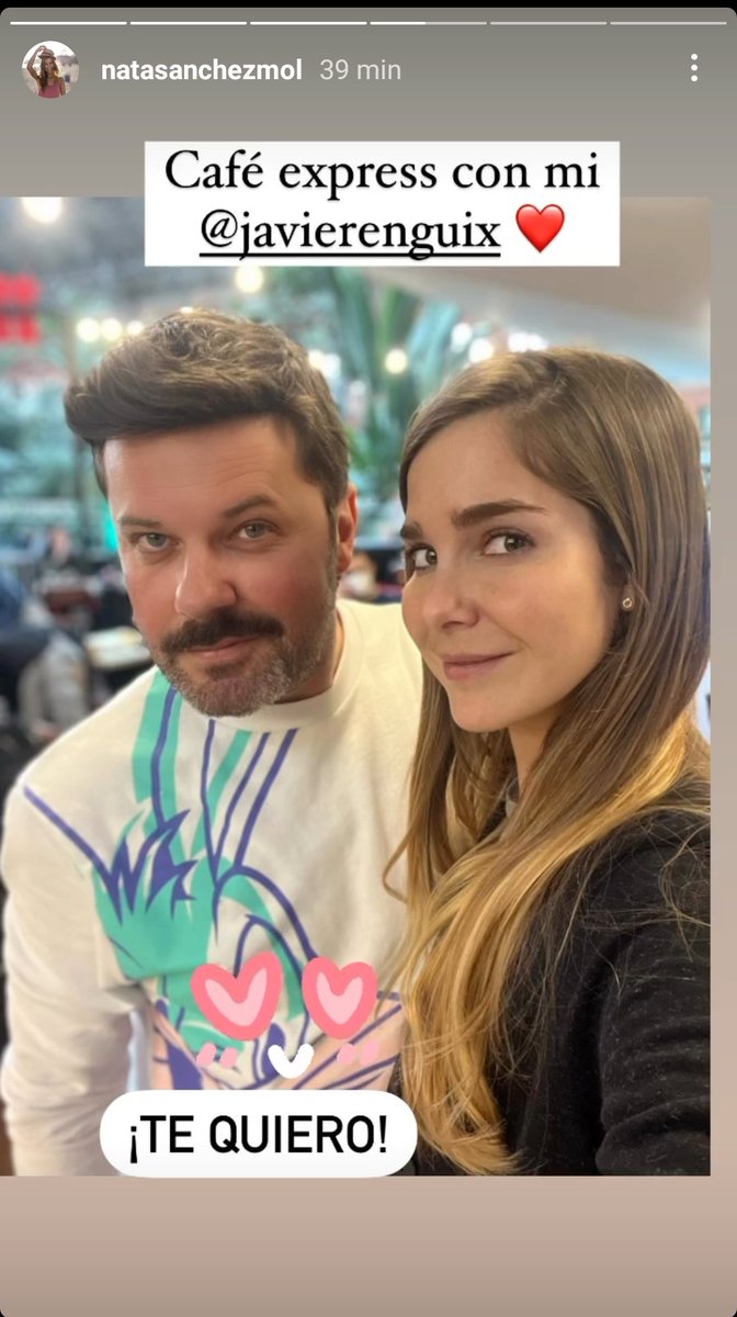 JudithD78's tweet photo. Que bonita amistad quedo entre @NataSanchezMol y @javienguix tras su paso por "Amar en tiempos revueltos" como #Cecilia y #Olavide  no estaría mal un cameo vuestro de nuevo en @A3AmarSiempre 🥰📽 https://t.co/7FnZJfwclO