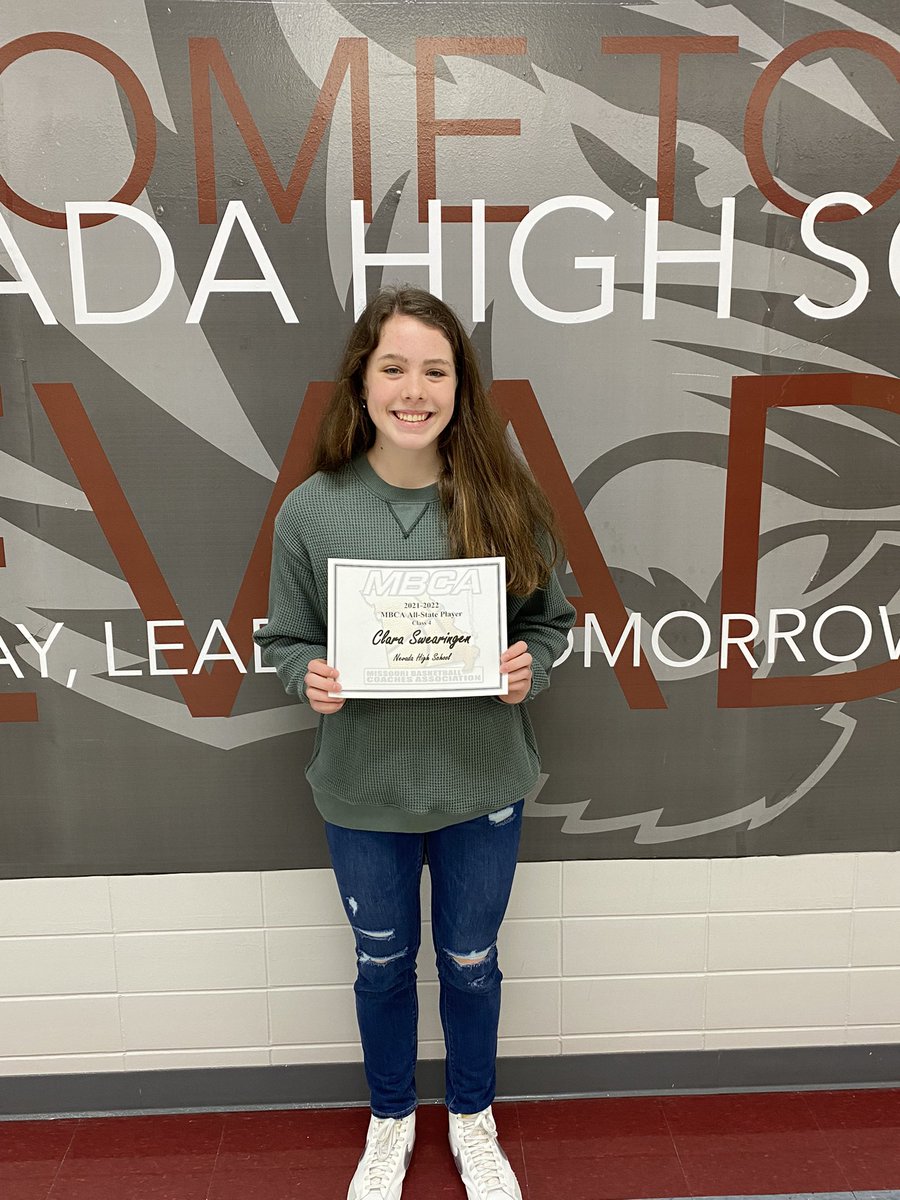 Congrats <a href="/ClaraSwearingen/">Clara Swearingen</a>, Class 4 MBCA All-State!  <a href="/KNEMKNMORadio/">KNEM/KNMO Radio</a> <a href="/NevadaDailyMail/">Nevada Daily Mail</a> @Big8Results <a href="/OzarksOzone/">Ozarks Sports Zone</a>