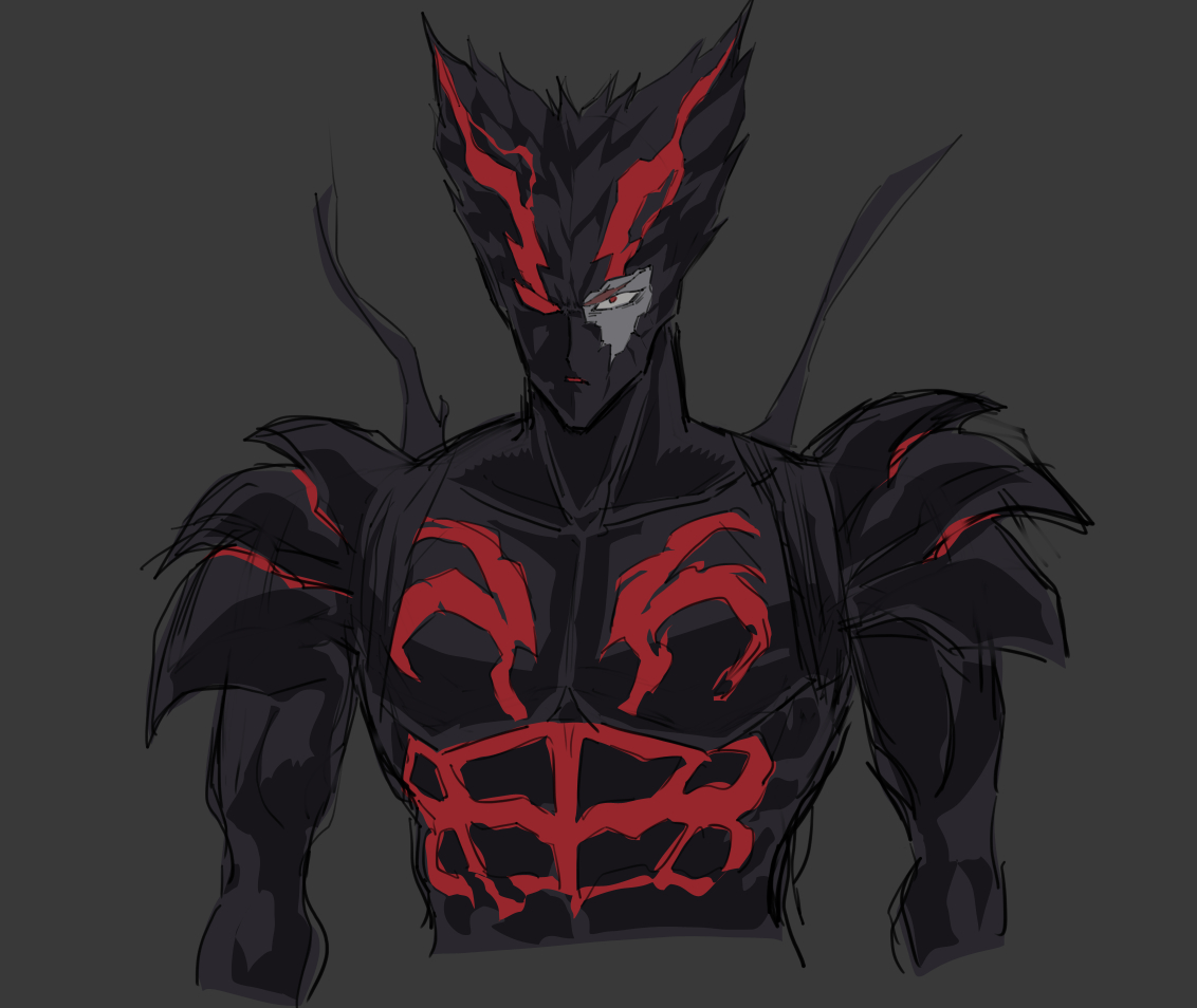 1boy male focus solo red eyes armor upper body sketch  illustration images