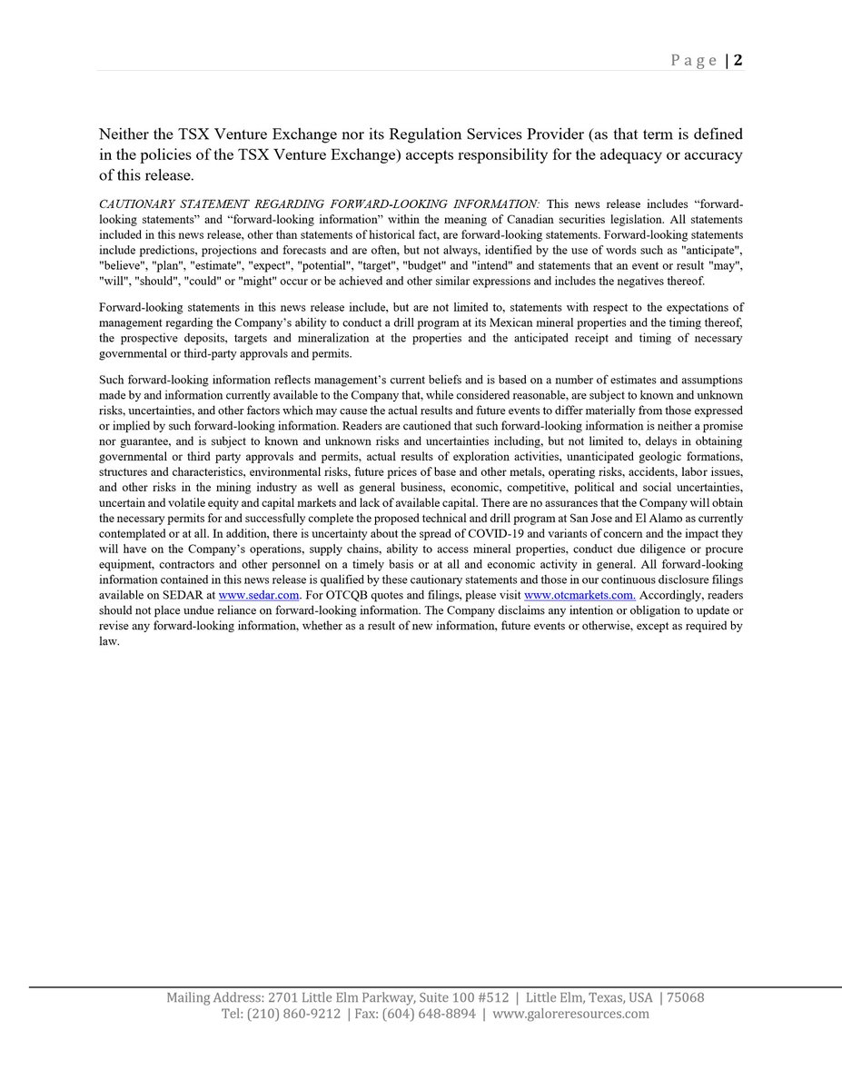 Galore Resources Inc tweet media