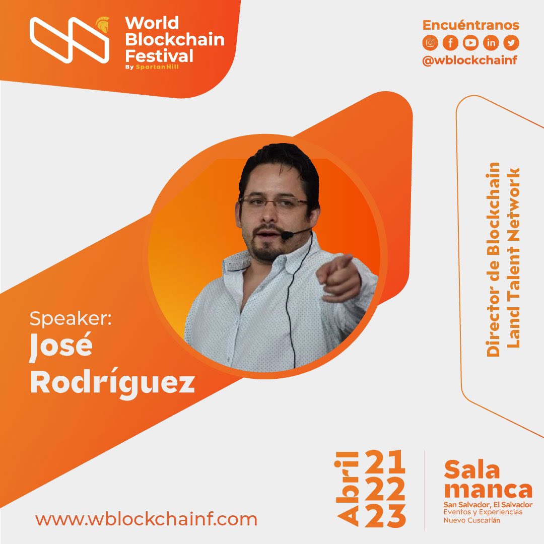 WblockchainF's tweet photo. Nuevo Speaker confirmado para nuestro evento @josepimpo, director de Blockchain Land Talent Network, Head of LATAM Business Development at ChainBytes, Bitcoin ATM provider. https://t.co/YfntMUMOt0