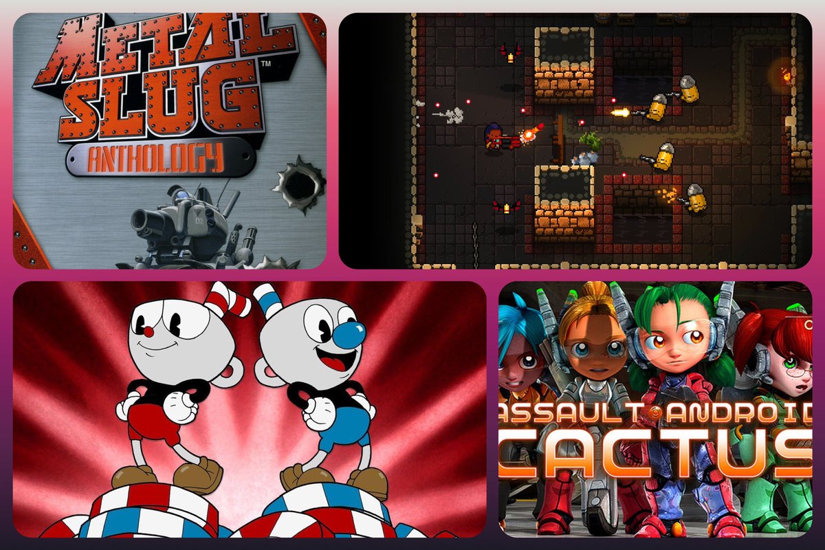 hacknlounge's tweet photo. Love a good shoot em up game? 🎮

Here's a short list of good fun shoot em ups available on PS4 &amp; PS5: 🎮

Metal Slug Anthology | 2016 🔫

Enter The Gungeon | 2016 🔫

CupHead 2020 🍵

Assault Android Cactus | 2016 🔫

https://t.co/btdUOFIsMj 

#gaming #pcgaming #instagaming https://t.co/LvaONxFf2I