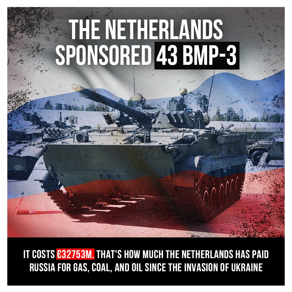 StratcomCentre's tweet photo. Every purchase of gas, oil, or coal from #Russia sponsors its bloody war against #Ukraine. Every euro Russia earns is immediately spent on new bombs, tanks, or missiles that kill Ukrainian civilians. 
Stop #bloodytrade. #StopRussia https://t.co/gnAtnXPUKt