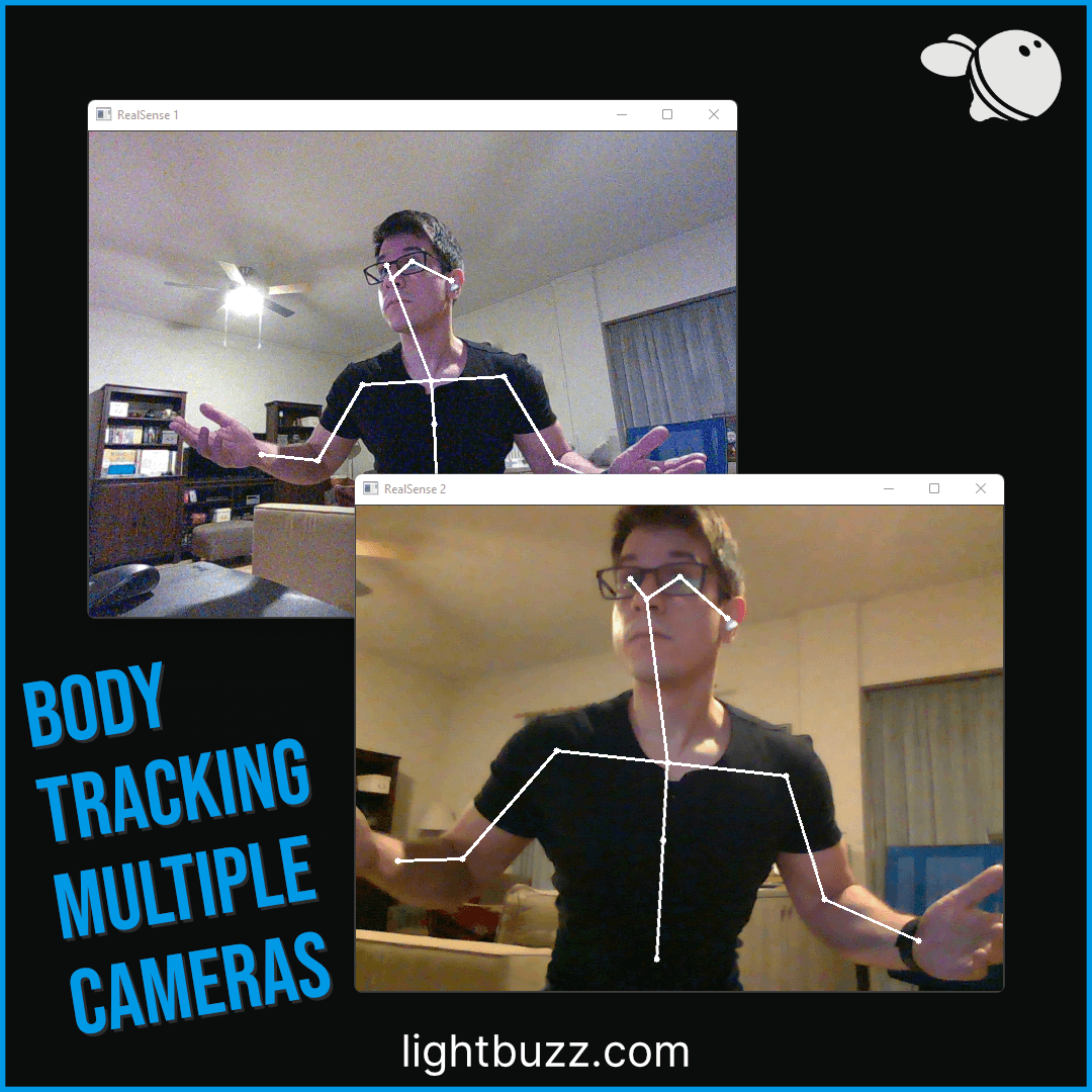 pterneas's tweet photo. Can't stop playing with this crazy #multicamera system 🤪
A few years ago, you needed a powerful computer to run a single-camera app. We are now using two (or more) Intel RealSense cameras, and the system is not even blinking an eye. It's a huge step forward in #bodytracking #AI. https://t.co/L3jLU3jz6v