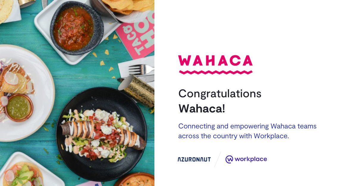 #Congratulations <a href="/wahaca/">wahaca</a> for launching @WorkplaceMeta (inc. MS Teams integration) to 650 frontline and head office colleagues! Our digital strategy team, guided Wahaca with deployment, adoption, communication plans to connect all teams across the business #EmployeeExperience