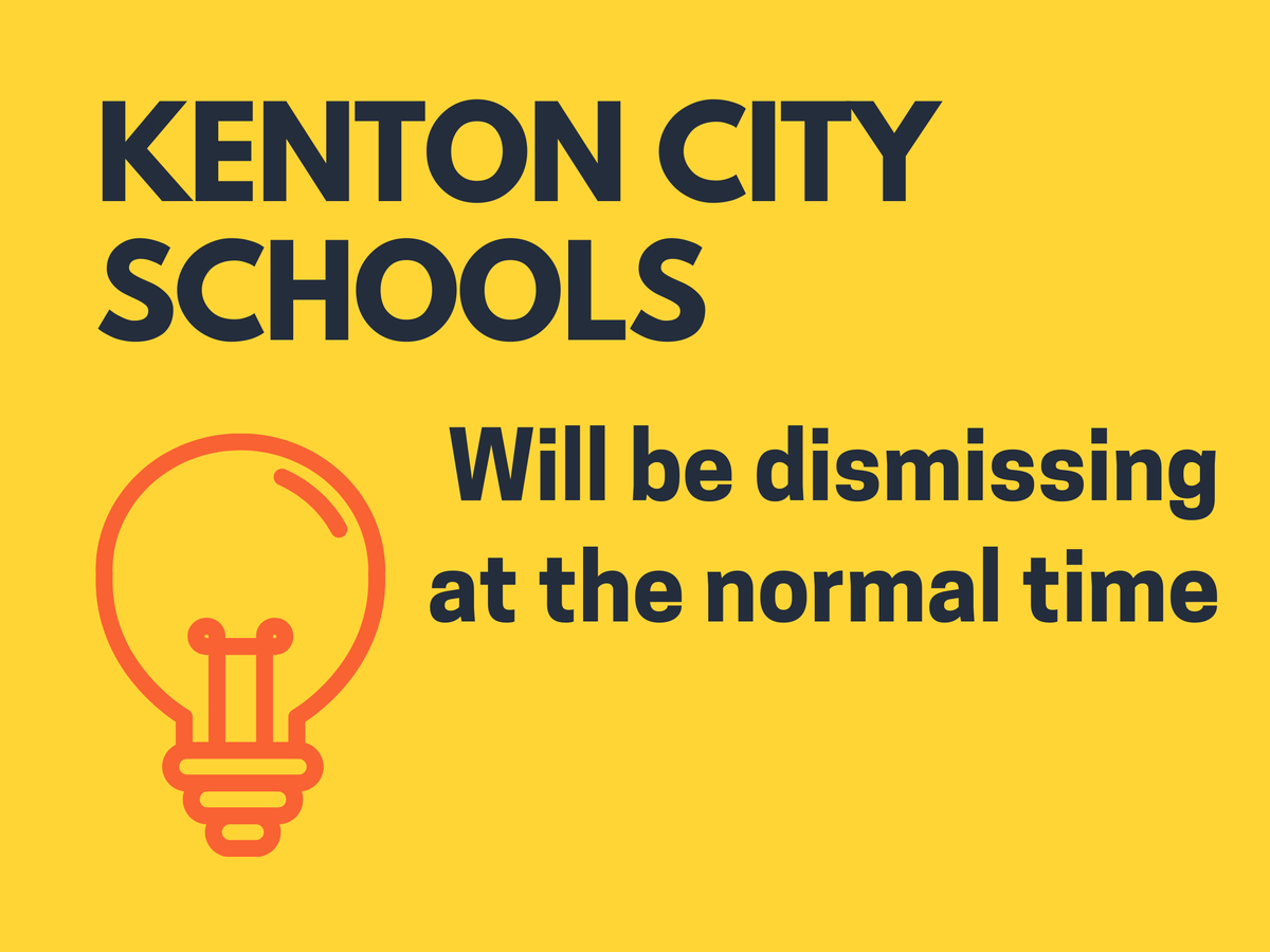 kcsalerts's tweet photo. There is no change for dismissal due to the power outage. Kenton City Schools will be dismissing at the normal time today, https://t.co/UHRPFvmkI6