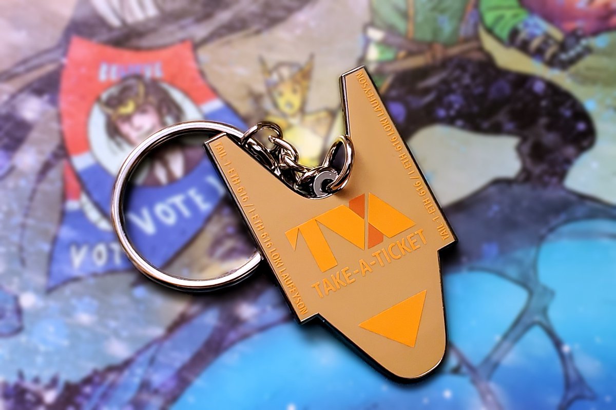 projectLUNAROCK's tweet image. "Take a ticket. There's only two of us in here. Take a ticket." 🧡⏰ Don't waste another minute 😉 Snag our #TimeVariant Keychain (and matching pin) available in the shop! 📲 Link in bio #Loki #timevarianceauthority