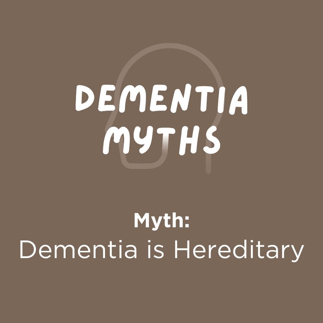 alzsocww's tweet image. #Myth: Dementia is hereditary.

#Fact: Most cases of Alzheimer&apos;s disease and dementia are sporadic, meaning that they do not run in families due to a complex combination of our genes, environment, and our lifestyle.

LEARN: bit.ly/DementiaGeneti…