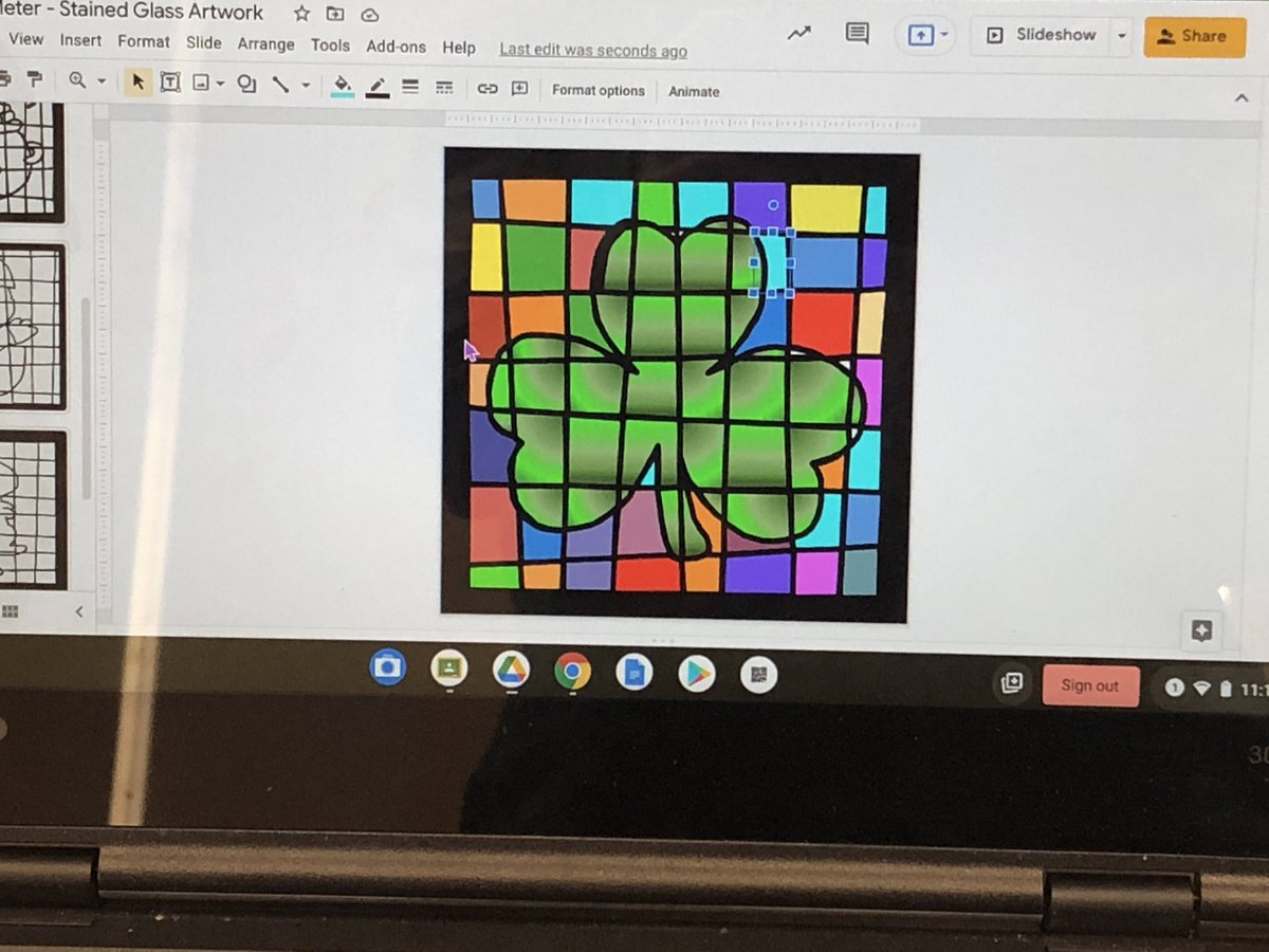 HenryTechK5's tweet image. I love that my students aren&apos;t afraid to click &amp;amp; take risks. One of my students figured out how to create custom gradients while making Stained Glass Art so, of course, I had him share with the rest of the class. The end result was AMAZING!  #BellPride