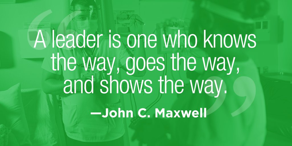 "A leader is one who knows the way, goes the way, and shows the way." —John C. Maxwell

#WednesdayWisdom