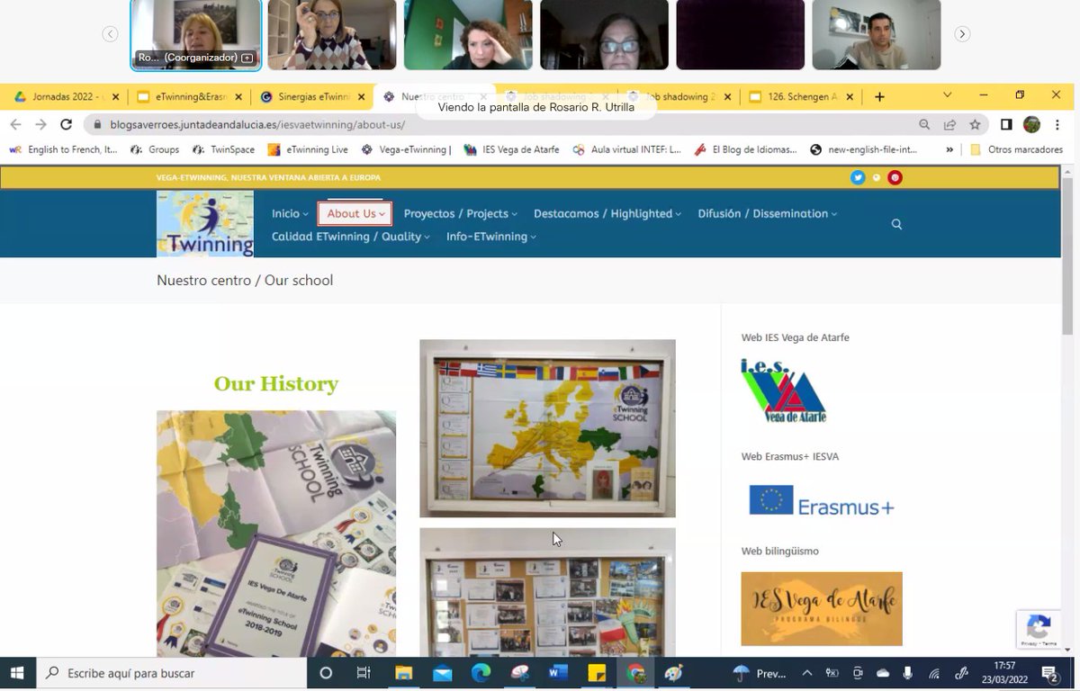 Segunda sesión de las Jornadas de Profundización de eTwinning de Granada. <a href="/routrilla/">rosario_routrilla</a> nos explica las novedades en eTwinning y Erasmus. <a href="/cepbaza/">CEP de Baza</a>